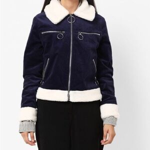 Navy blue Glamorous textured jacket
